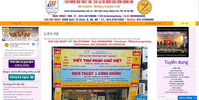 Văn phòng dịch thuật VHD Ba Đình – Đống Đa