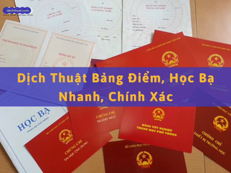 dịch thuật bảng điểm, học bạ