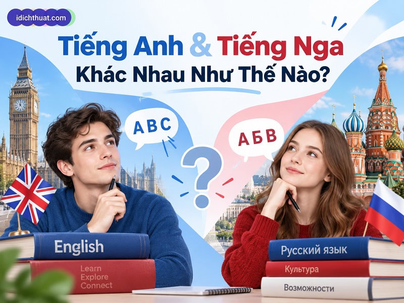 khác biệt giữa tiếng anh và tiếng nga