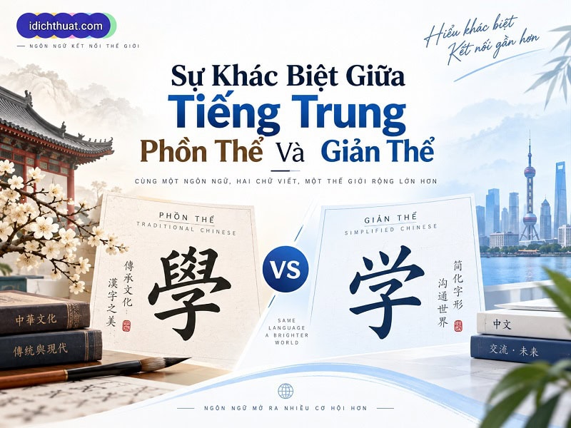 sự khác biệt giữa tiếng trung phồn thể và giãn thể